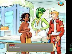 Milf in Space: Cartoon Masturbation with a Cumshot