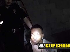 Big black cock gets involved in a threesome with cops