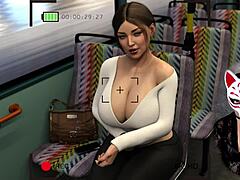 Ibu MILF di pejabat 6 menjadi liar dengan payudara besar di dalam bas