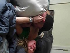 Middle-aged woman enjoys a pleasant surprise with a morning blowjob