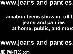 Madura amateur muestra sus curvas en jeans ajustados