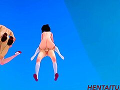 Bakugou Katsuki a Todoroki Shoto spojují své síly v divoké 3D hentai animaci