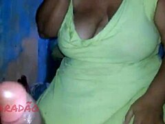 MILF with big natural tits takes on a huge cock in homemade video