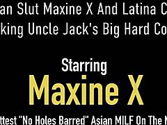 Η Maxine X και ο Λατίνα εραστής της απολαμβάνουν το μεγάλο πέος ενός μεγαλύτερου άνδρα