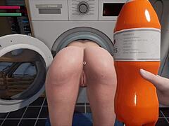 エッチなママがホットな洗濯セッションで捕まるのを見てください。