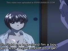 Váhavá yuri anime postava sa zapája do sexuálnej aktivity so zrelou ženou