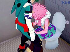 Mina Ashido ve Momo Yaoyorozu, My Hero Academia hentai'de Izuku Midoriya ile yoğun bir üçlüye giriyor