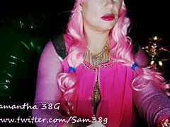 Samantha38g, polna MILF, igra v Fat Alien Queen Cosplay Live Cam Show