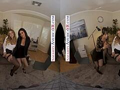 Porno de realidad virtual con Jaime, Michaelelle, Kayley Gunner y Lexi Luna en sus uniformes de oficina
