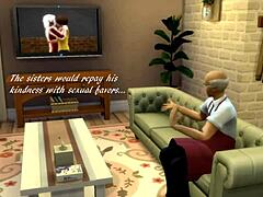 Babička dělá nohou a kouří v Sims 4