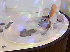Jacuzzi bath time for hot MILF with a curvy body