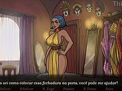 Una splendida venditrice bionda fa una sega al seno nel sesto episodio di questo gioco per adulti