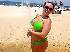 Blonde MILF Squirts on Copacabana Beach